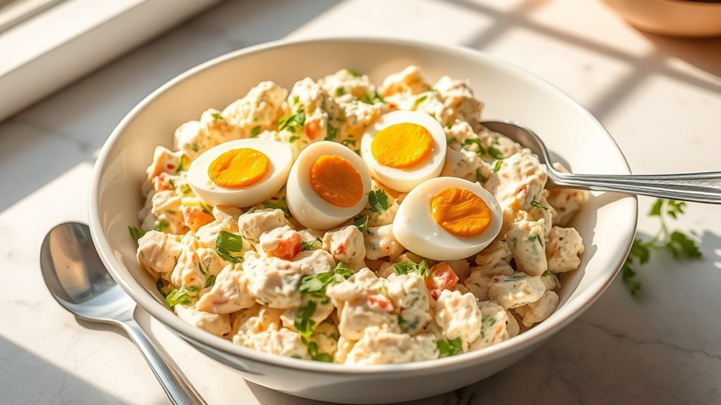 add chopped boiled eggs