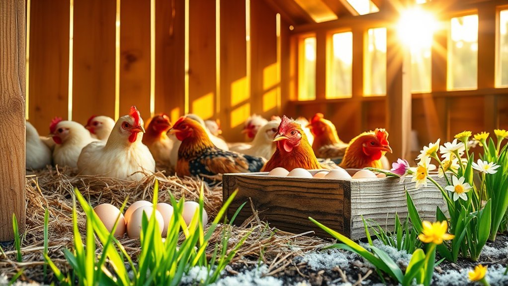 chickens begin laying after winter