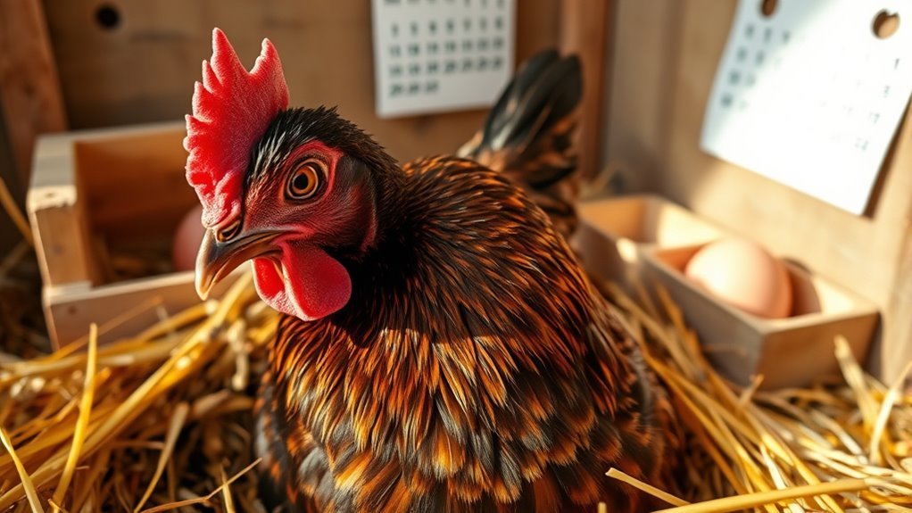 chickens begin laying eggs