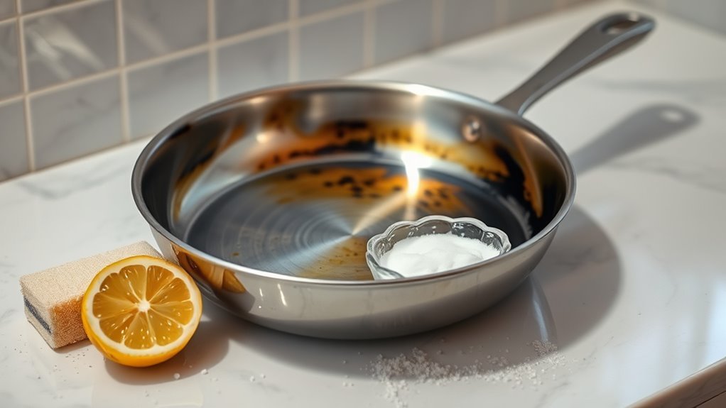 clean burnt stainless steel