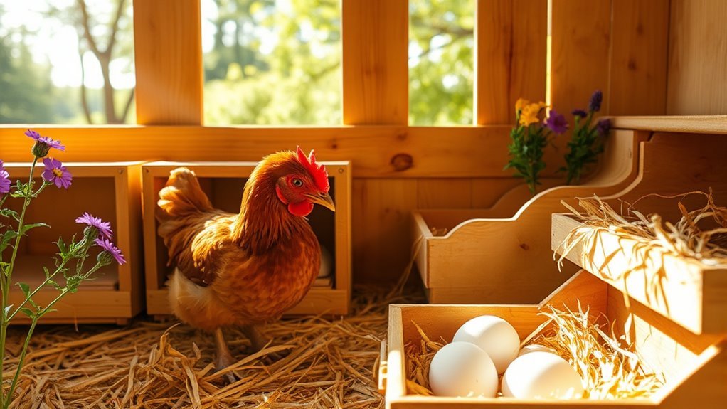 comfortable private nesting boxes