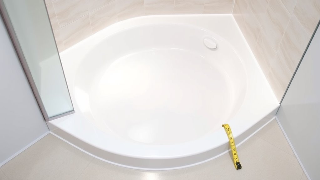 compact corner shower pans
