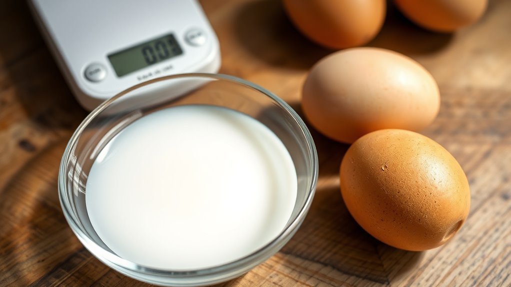 egg white weight accuracy