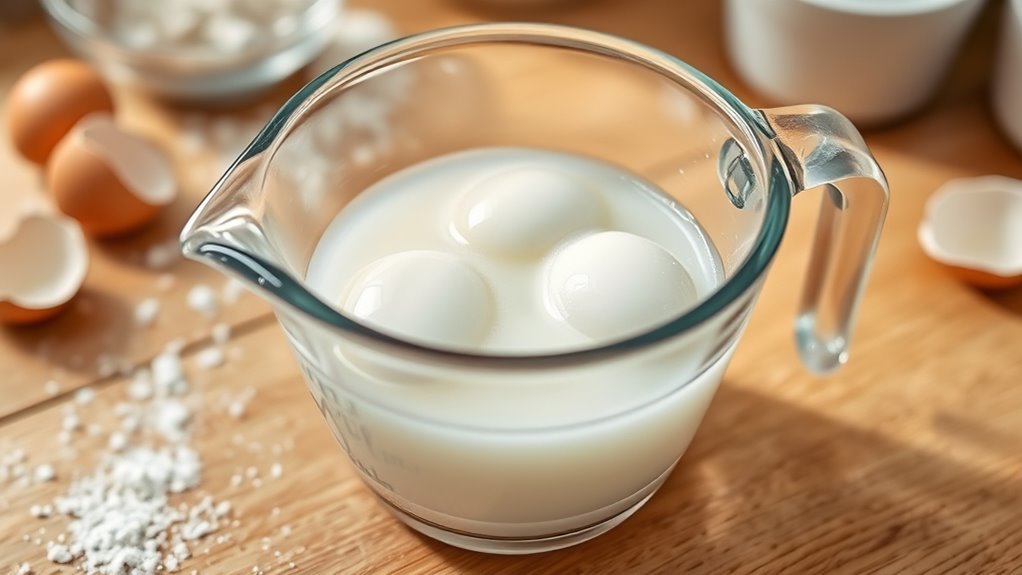 egg whites measuring cups