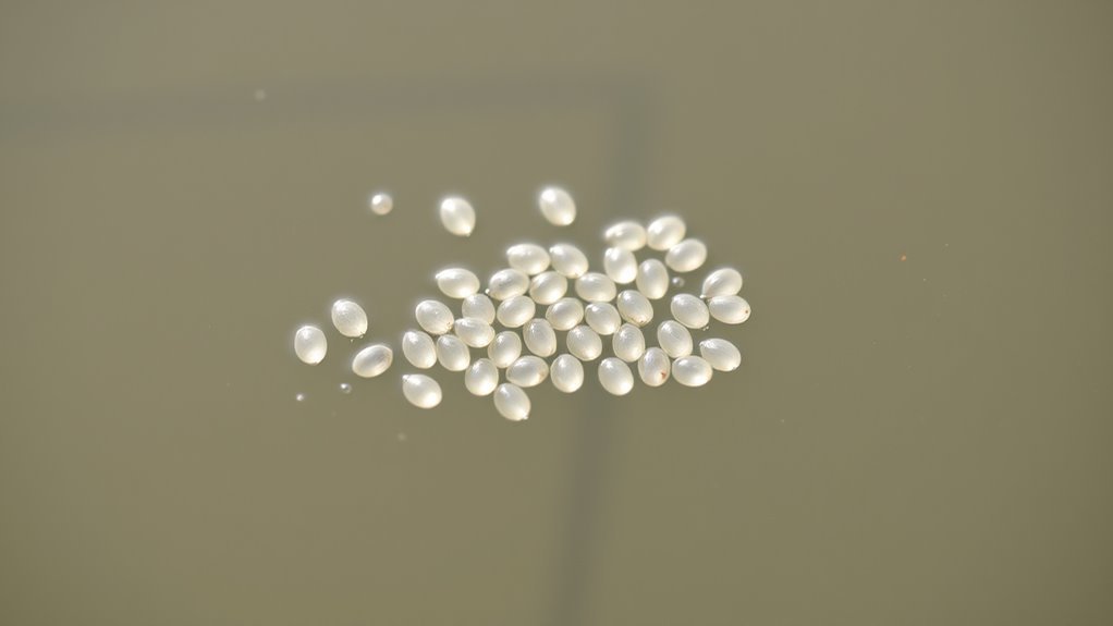 mosquito eggs float in clusters