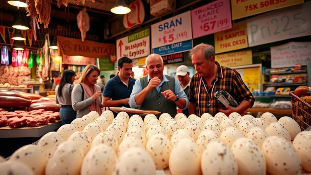 ostrich eggs at markets