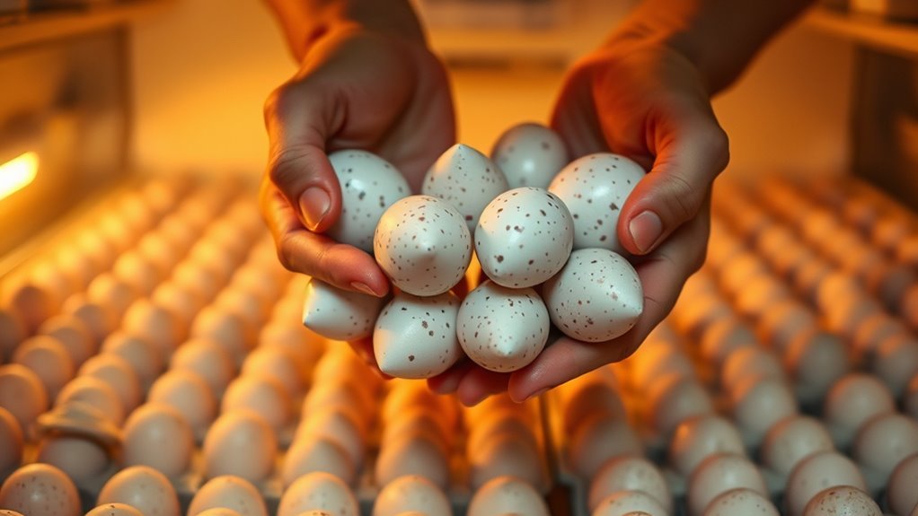 place eggs pointed end down