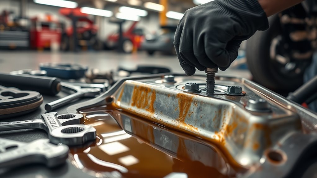 remove and clean oil pan