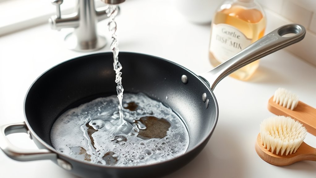 remove burnt oil gently