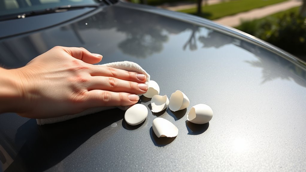 remove eggshells carefully