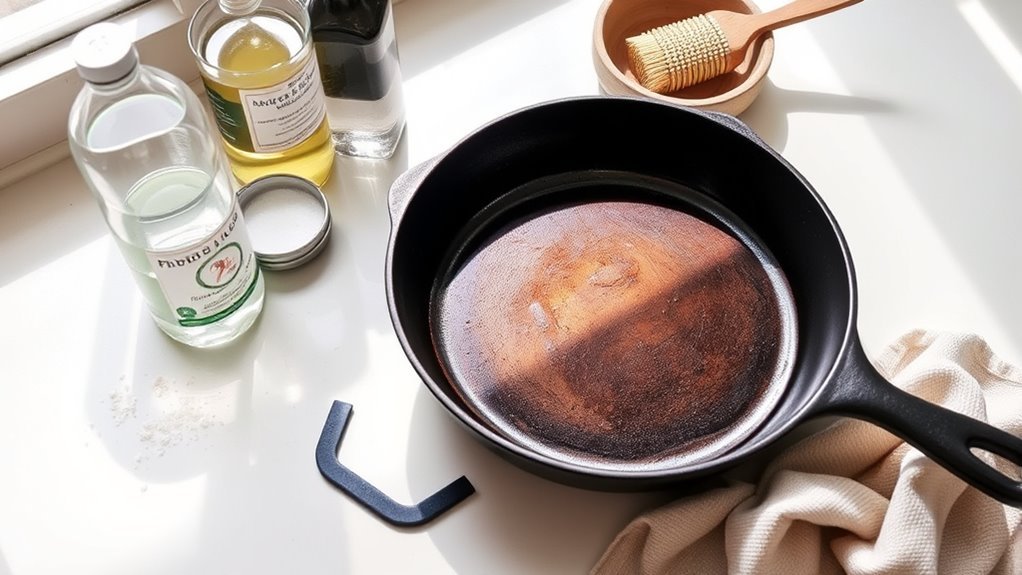 remove rust from cast iron