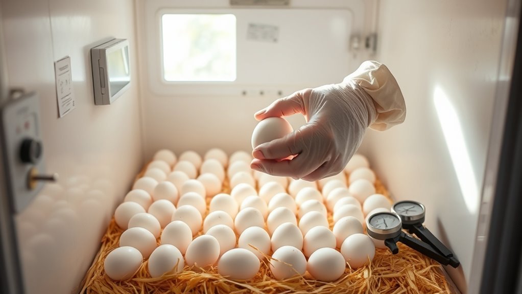 set eggs properly in incubator