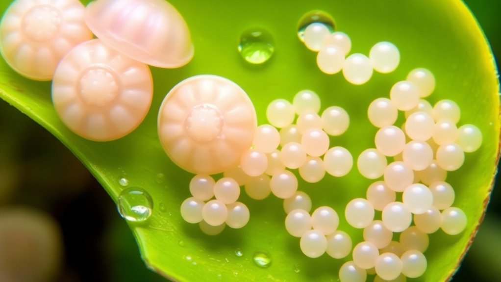 snail eggs colors and shapes