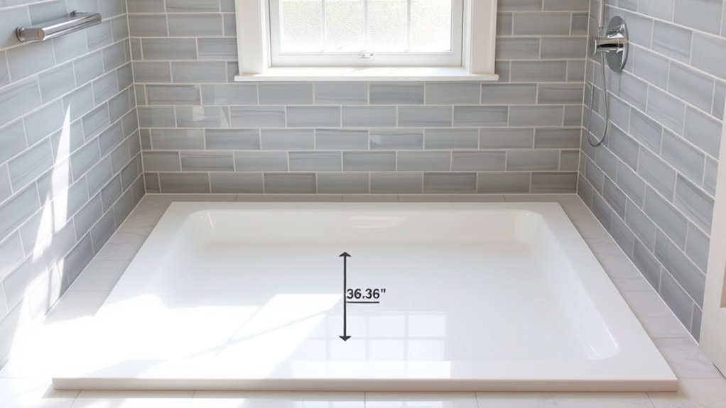 standard square shower sizes