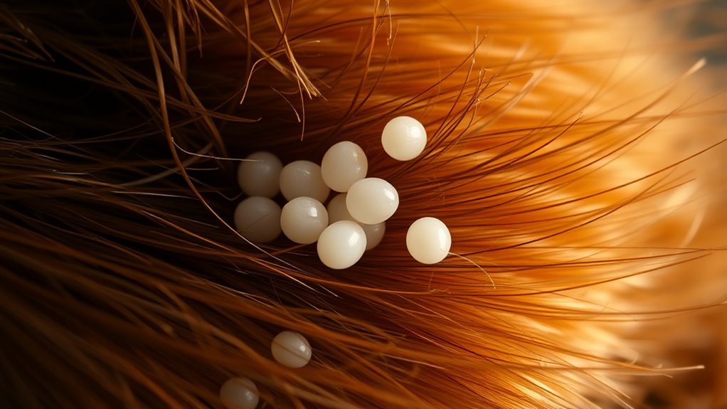 tiny white oval specks