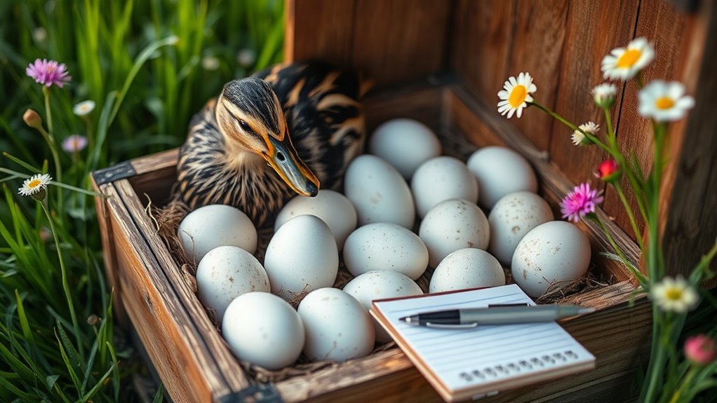 typical duck egg laying