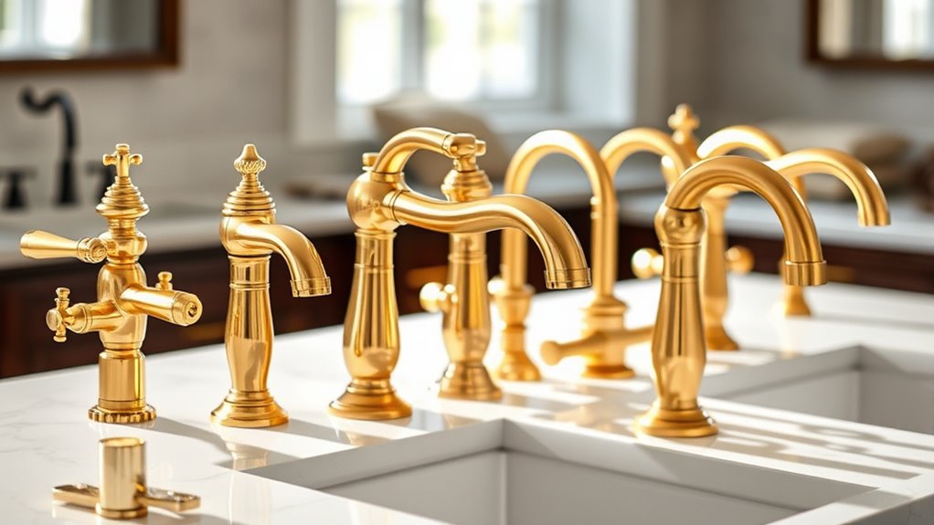 polished brass bathroom faucets