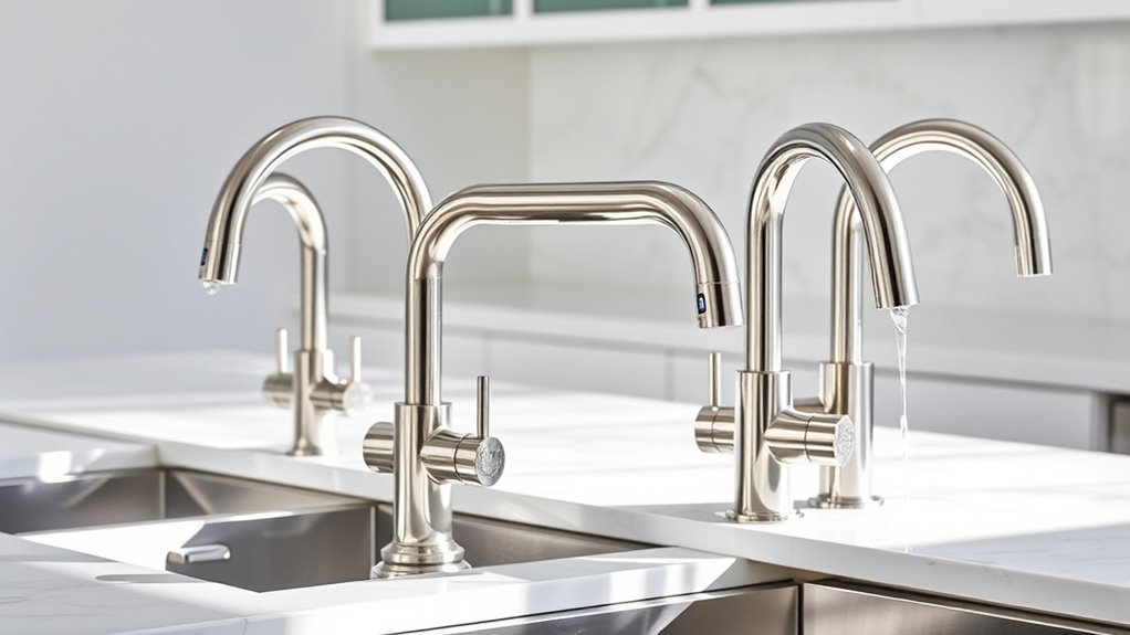 polished nickel kitchen faucets