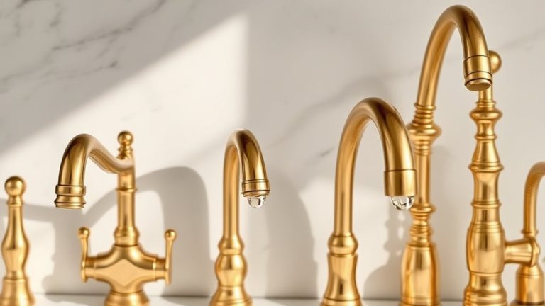 shiny brass kitchen faucets
