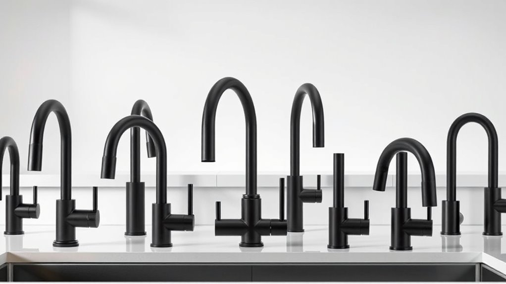 stylish black kitchen faucets