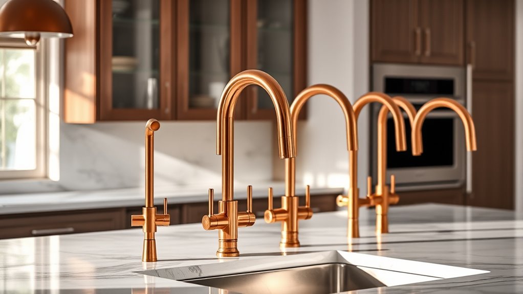 top copper kitchen faucets