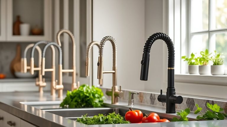 spring pulldown kitchen faucets