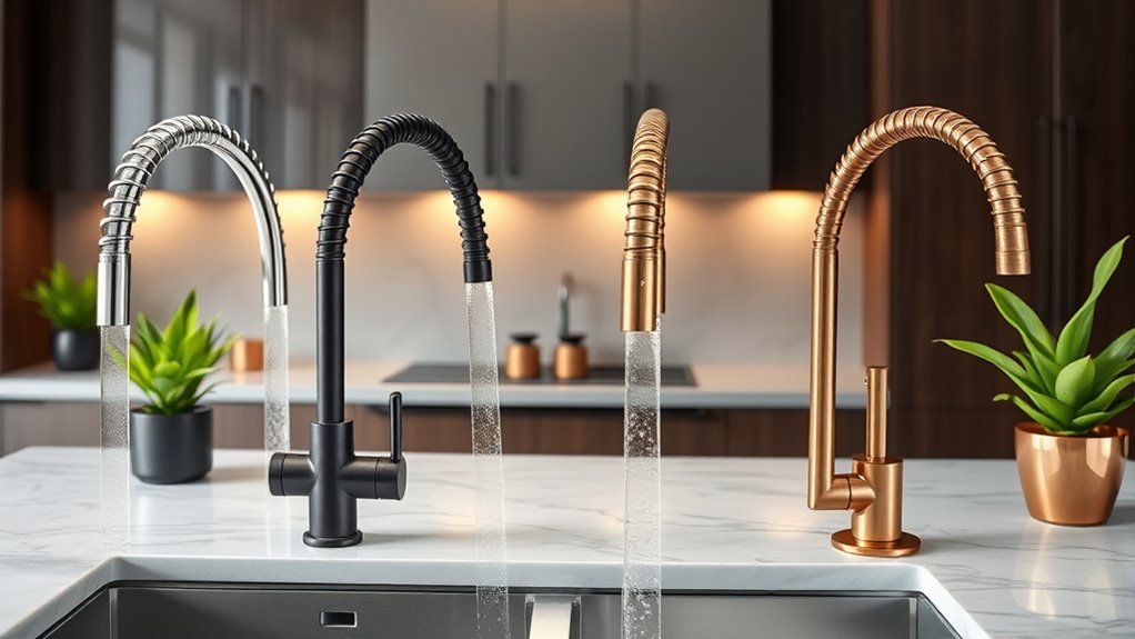 stylish spiral kitchen faucets