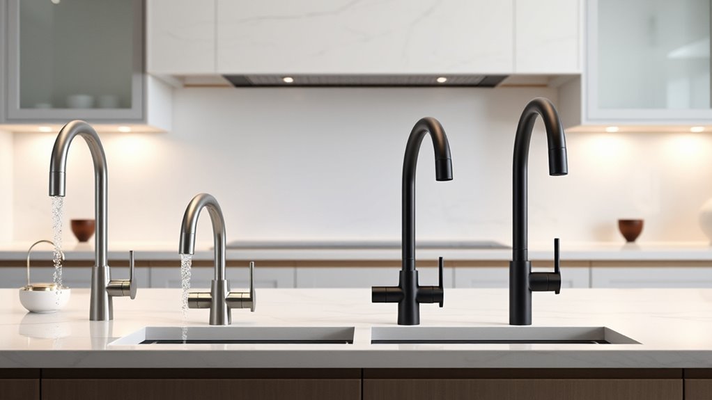 stylish tall kitchen faucets
