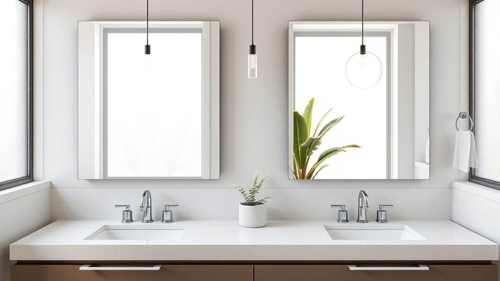 top double sink mirrors