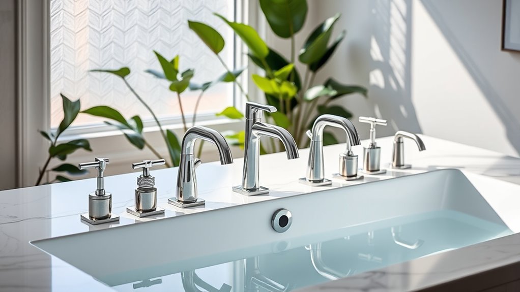 top tub deck faucets