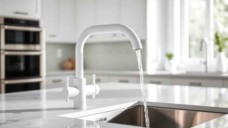 top white 4 hole kitchen faucets