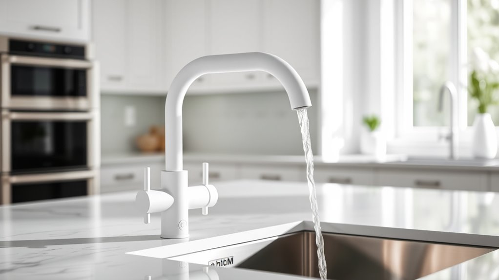 top white 4 hole kitchen faucets